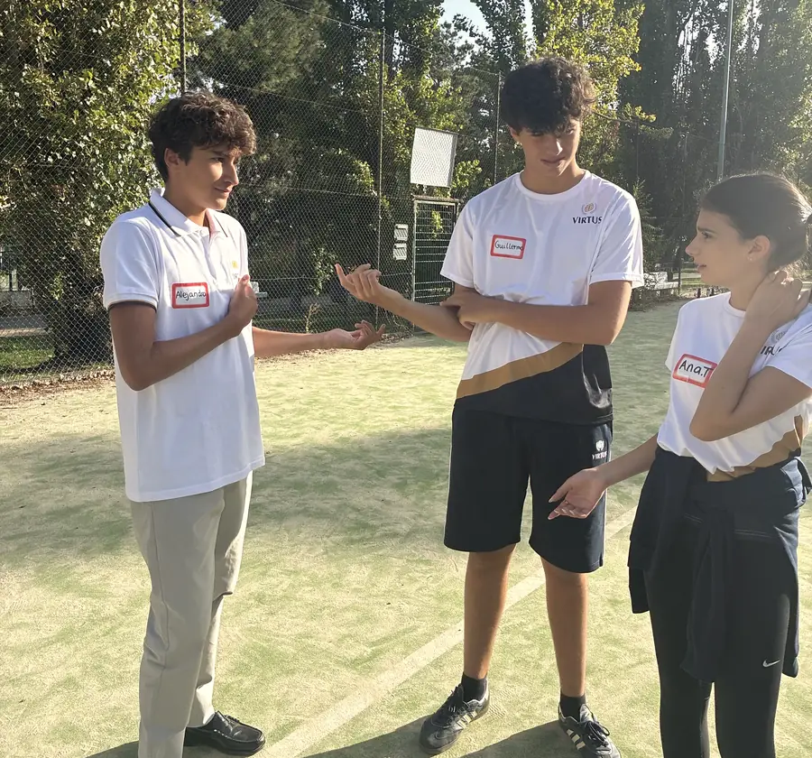 Students on the Virtus College campus
